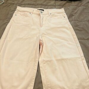 Pink High-rise Wide leg Crop Jeans Banana Republic